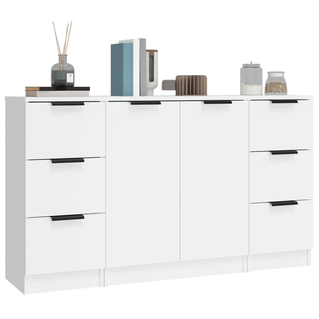 Buffets 3 pcs Blanc Bois d'ingénierie - XIOS