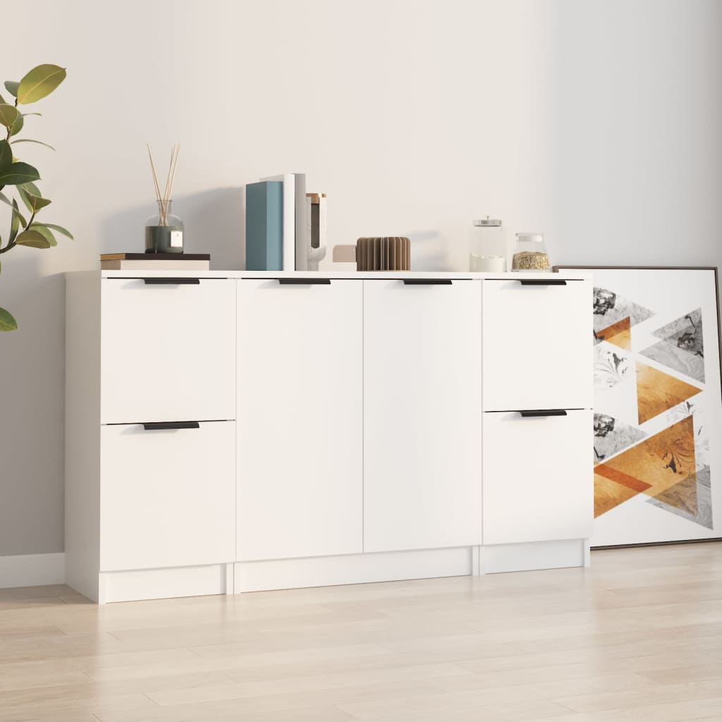 Buffets 3 pcs Blanc Bois d'ingénierie - XIOS