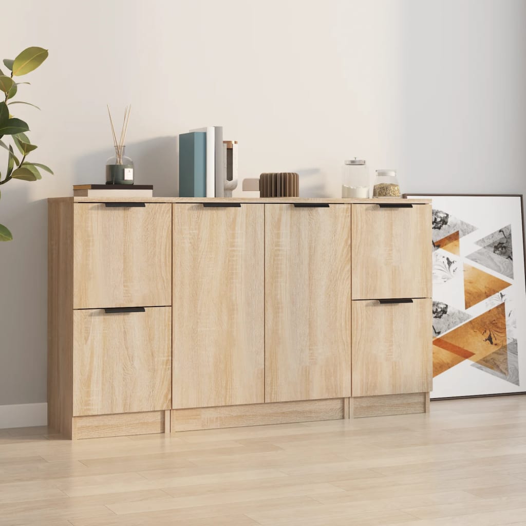 Buffets 3 pcs Chêne sonoma Bois d'ingénierie - XIOS
