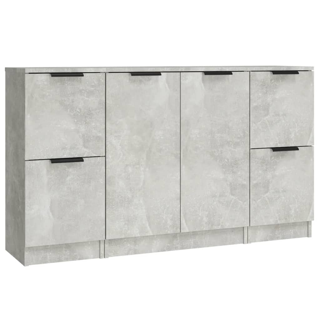 Buffets 3 pcs gris béton bois d'ingénierie - XIOS