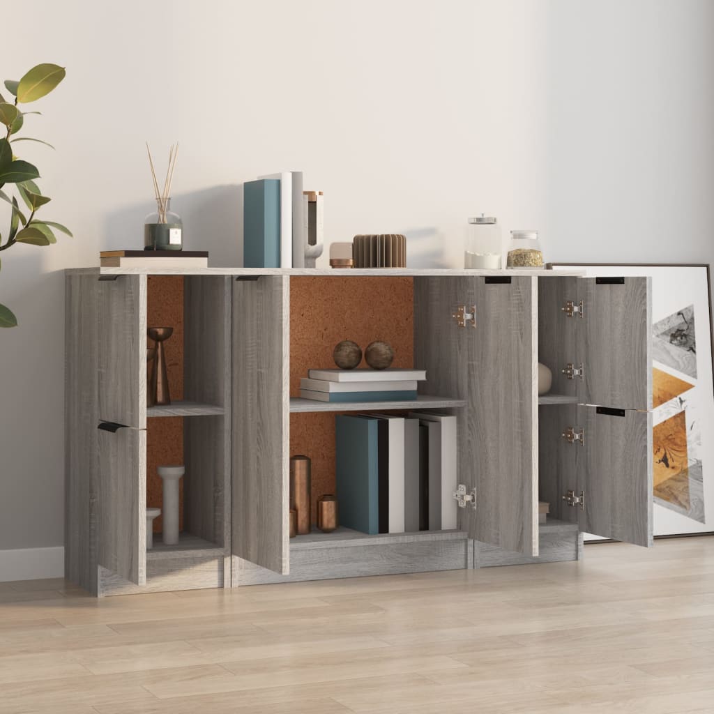 Buffets 3 pcs Sonoma gris Bois d'ingénierie - XIOS