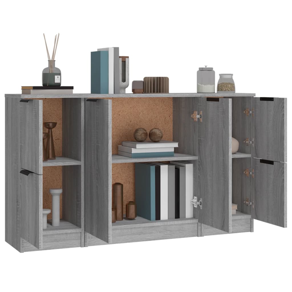Buffets 3 pcs Sonoma gris Bois d'ingénierie - XIOS