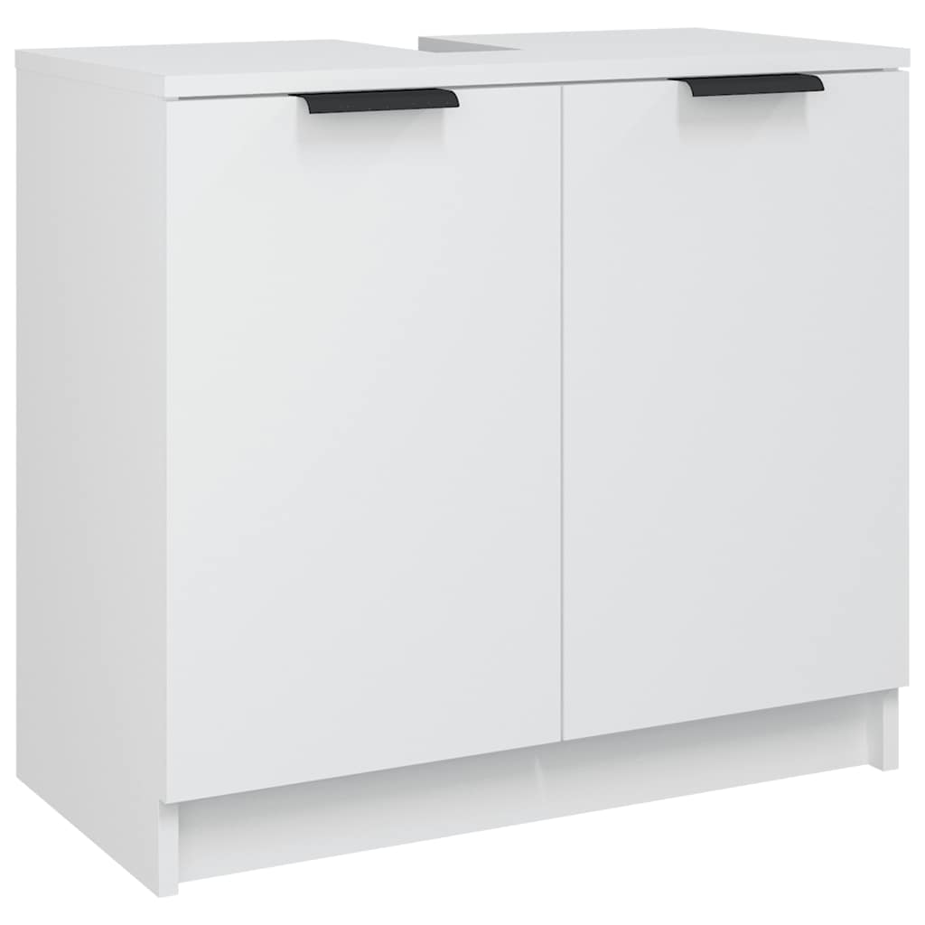 Ensemble d'armoires salle de bain 3 pcs blanc bois d'ingénierie