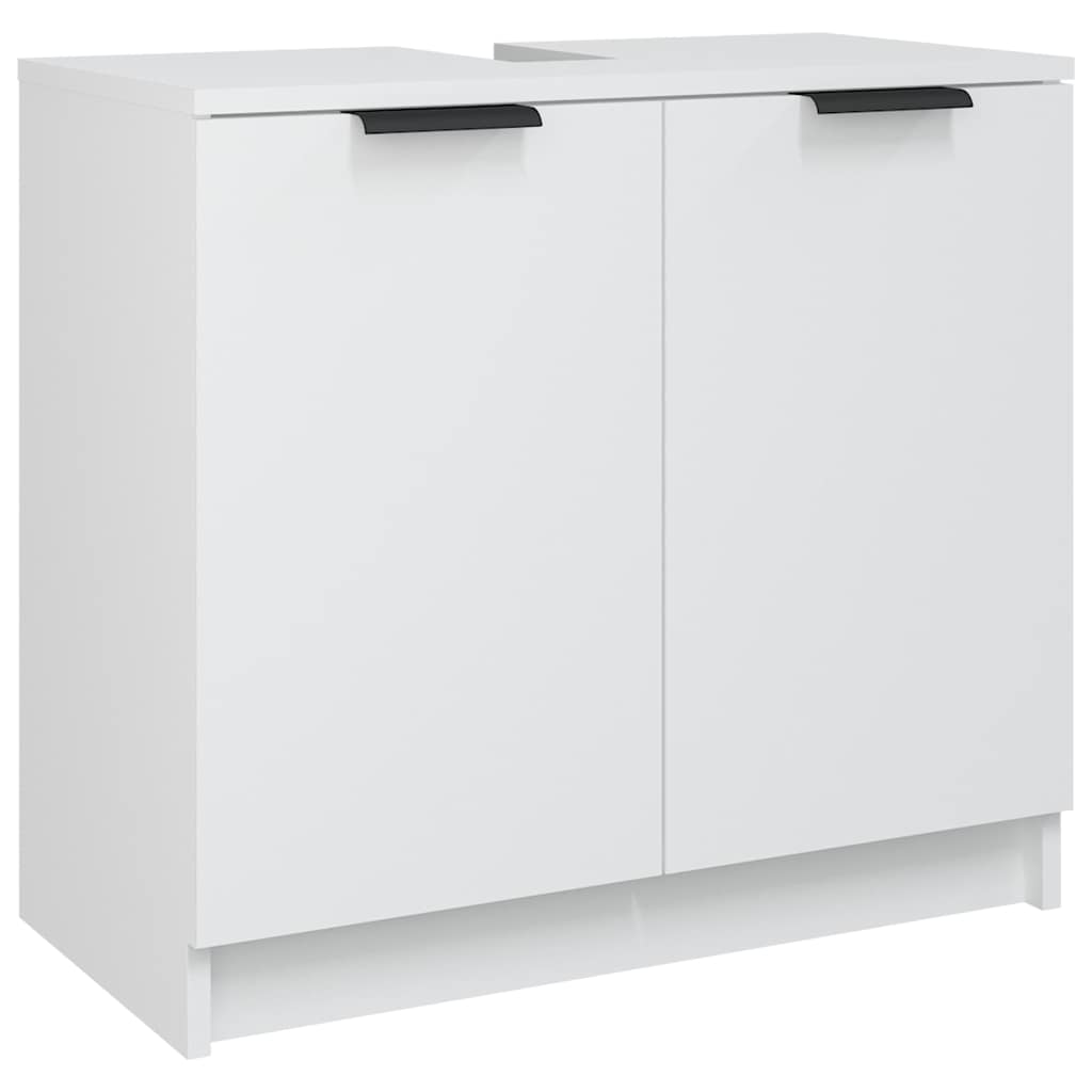 Meubles de salle de bain 4 pcs Blanc Bois d'ingénierie