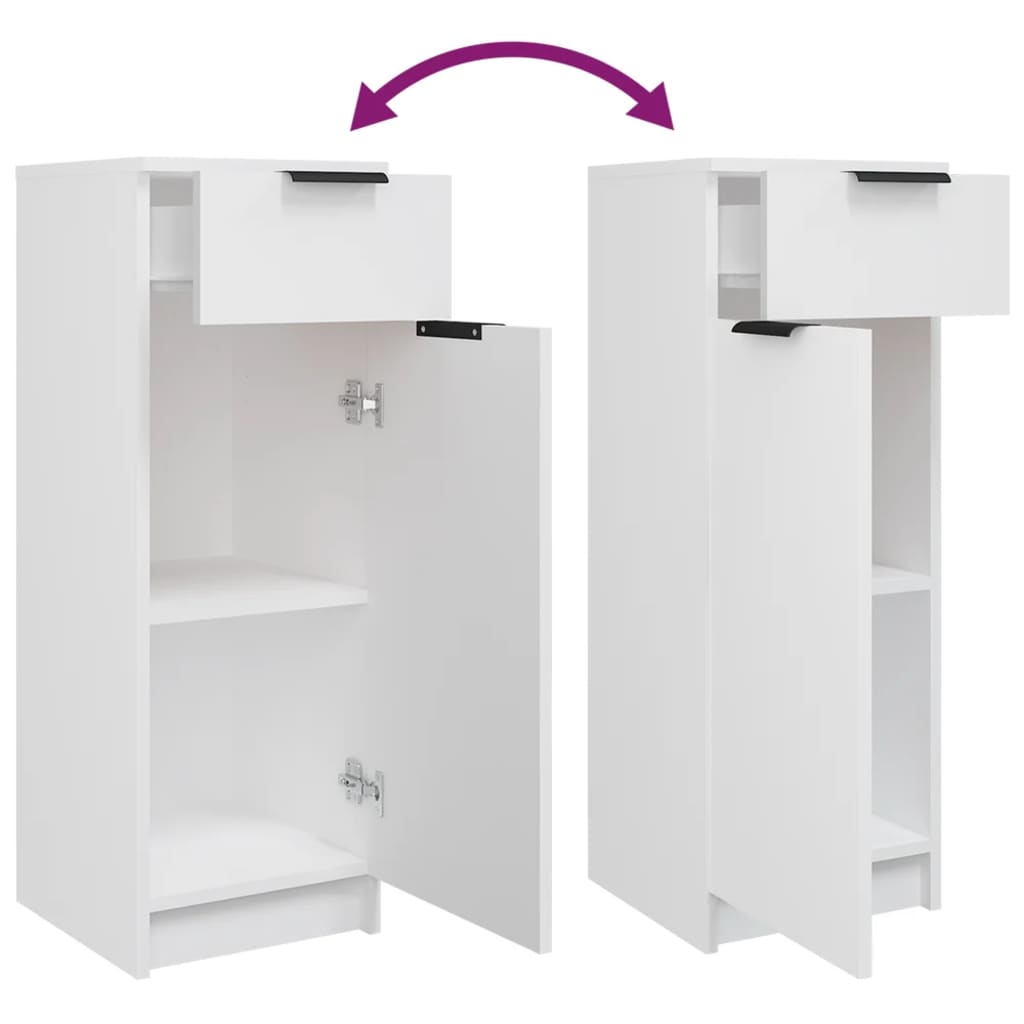 Meubles de salle de bain 4 pcs Blanc Bois d'ingénierie