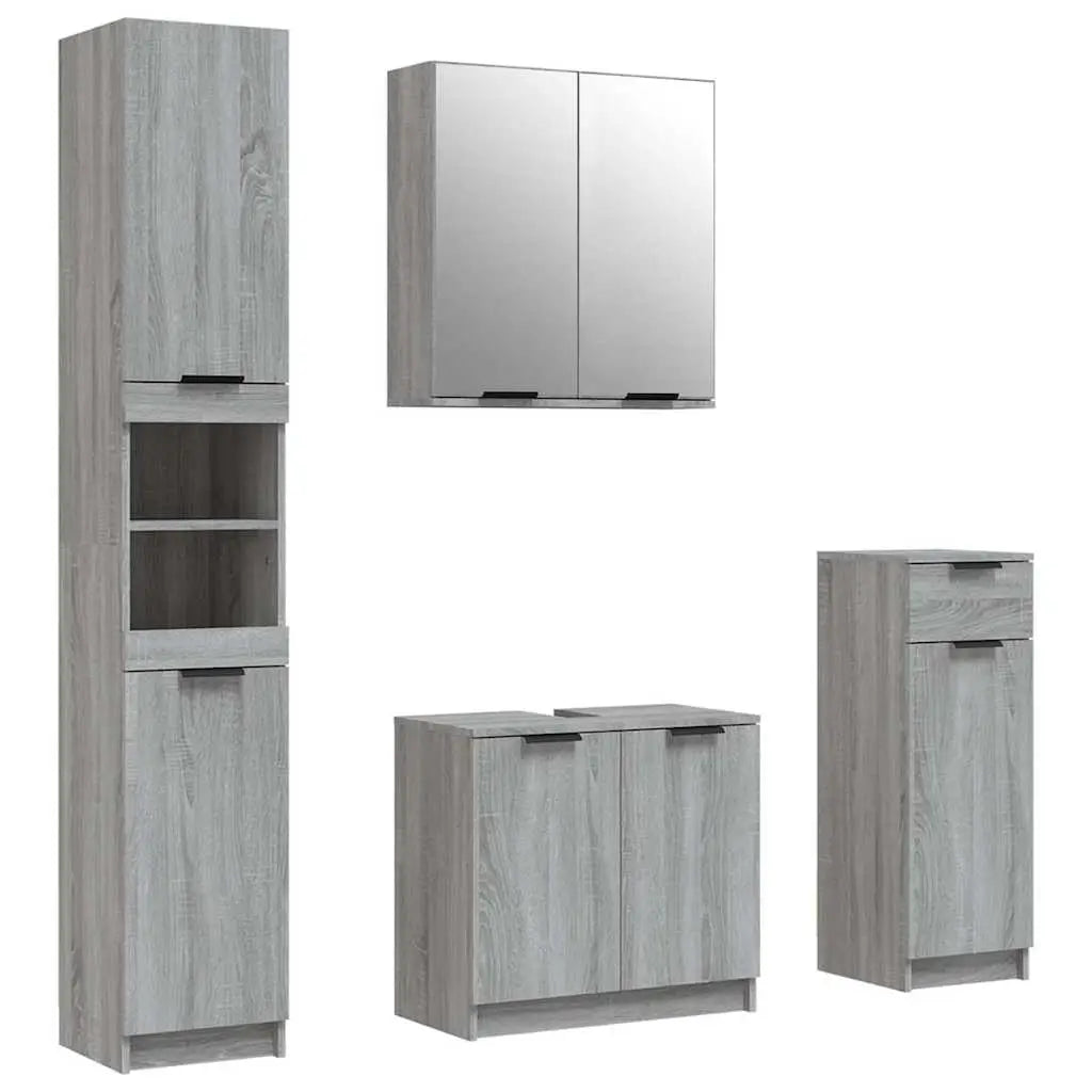Ensemble d’armoires de salle de bain 4 pcs sonoma gris - XIOS