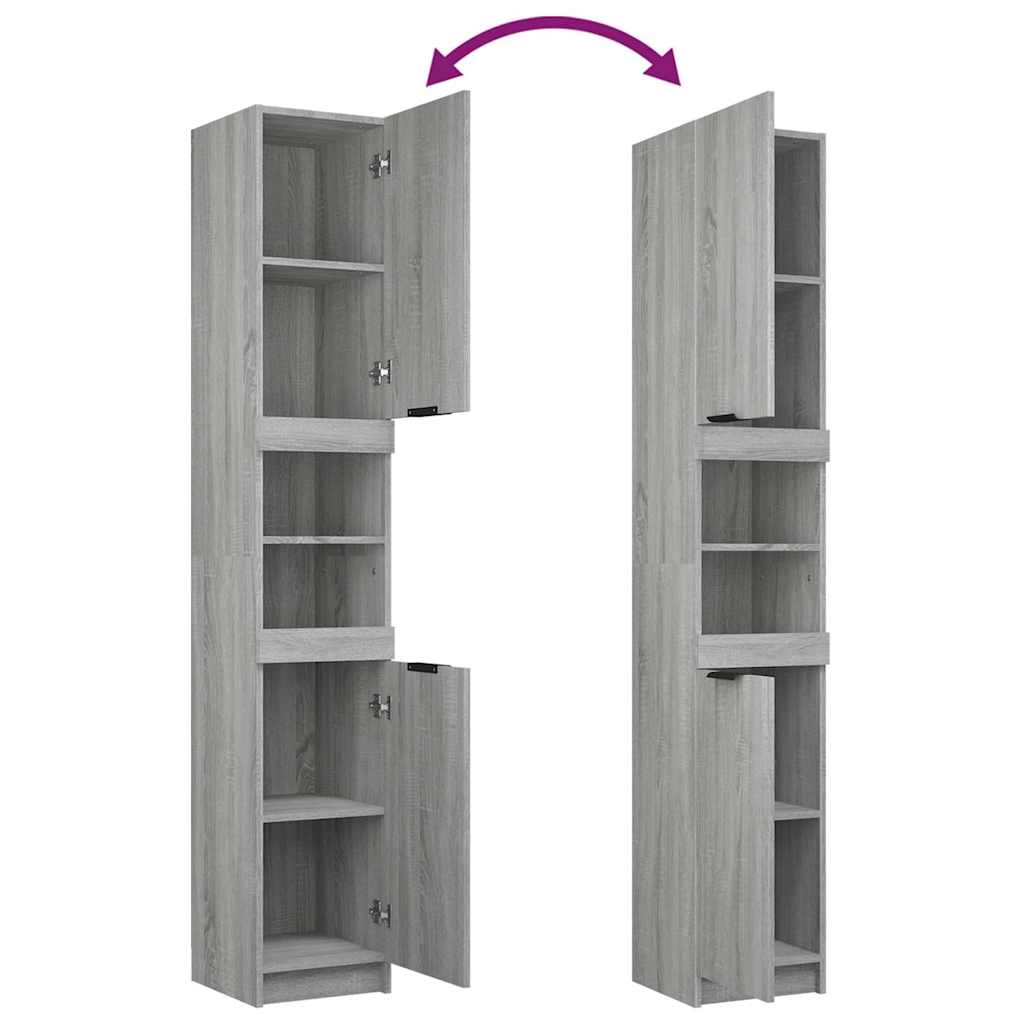 Ensemble d'armoires de salle de bain 4 pcs sonoma gris