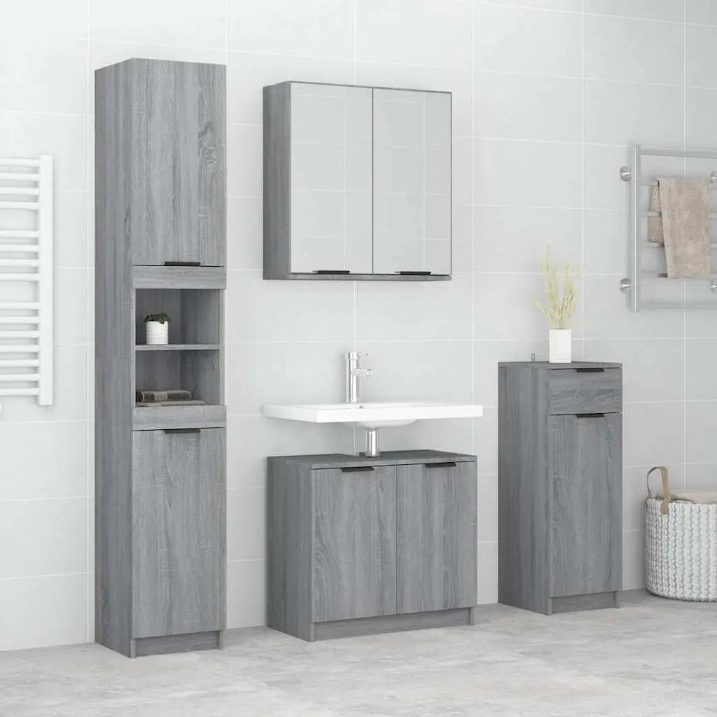 Ensemble d’armoires de salle de bain 4 pcs sonoma gris - XIOS