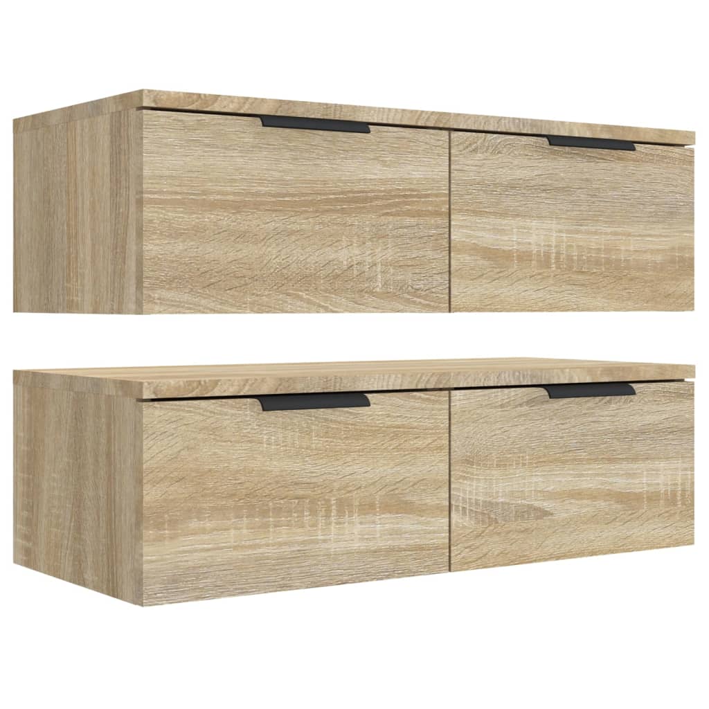 Armoires murales 2pcs Chêne sonoma 68x30x20cm Bois d'ingénierie - XIOS
