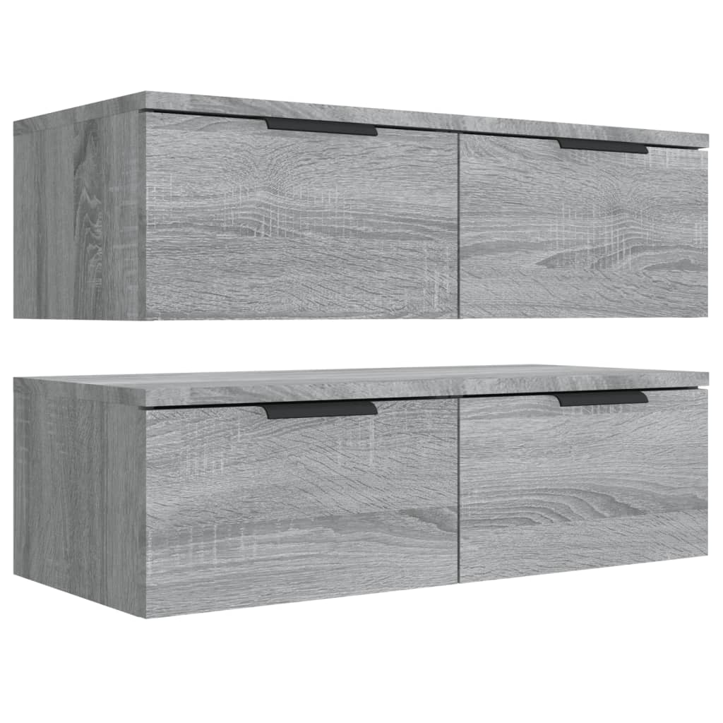 Armoires murales 2 pcs Sonoma gris 68x30x20cm Bois d'ingénierie - XIOS