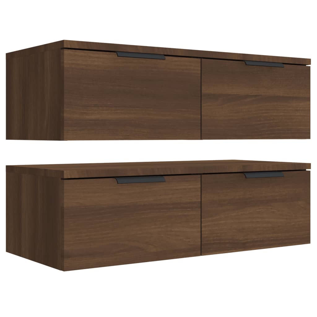 Armoires murales 2pcs Chêne marron 68x30x20cm Bois d'ingénierie - XIOS