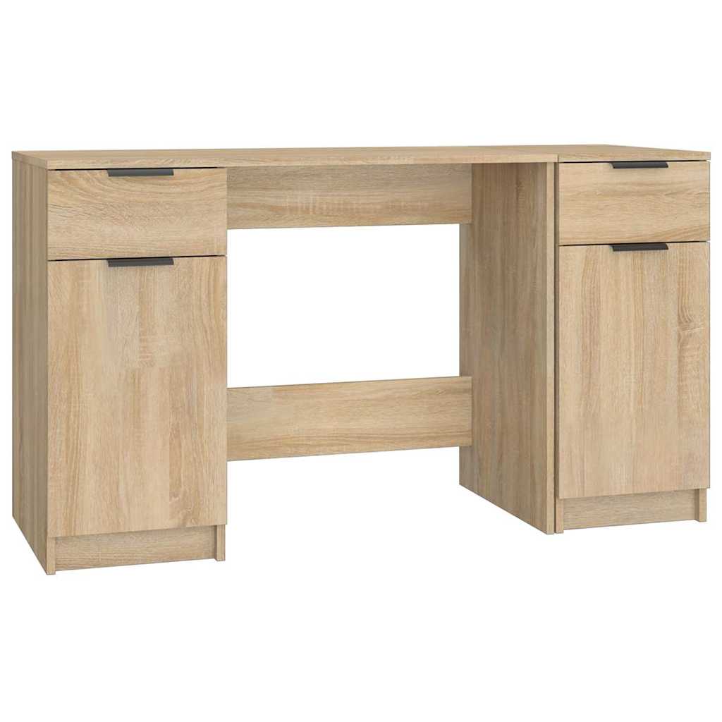 Bureau avec armoire latérale Chêne sonoma Bois d'ingénierie