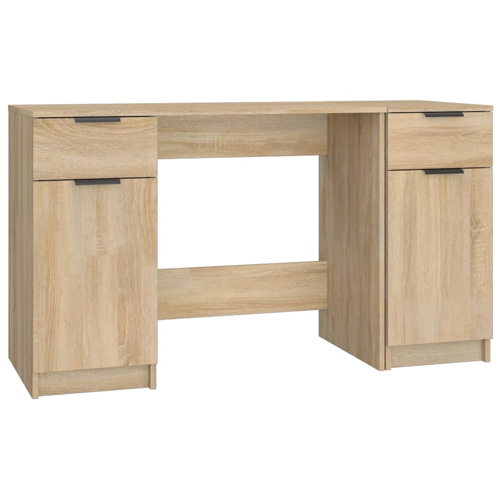 Bureau avec armoire latérale Chêne sonoma Bois d'ingénierie