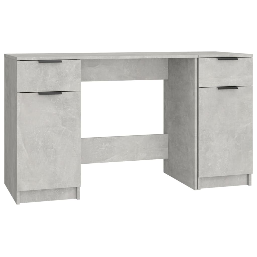 Bureau avec armoire latérale Gris béton Bois d'ingénierie - XIOS