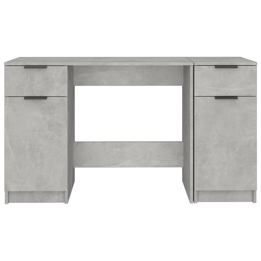 Bureau avec armoire latérale Gris béton Bois d'ingénierie - XIOS