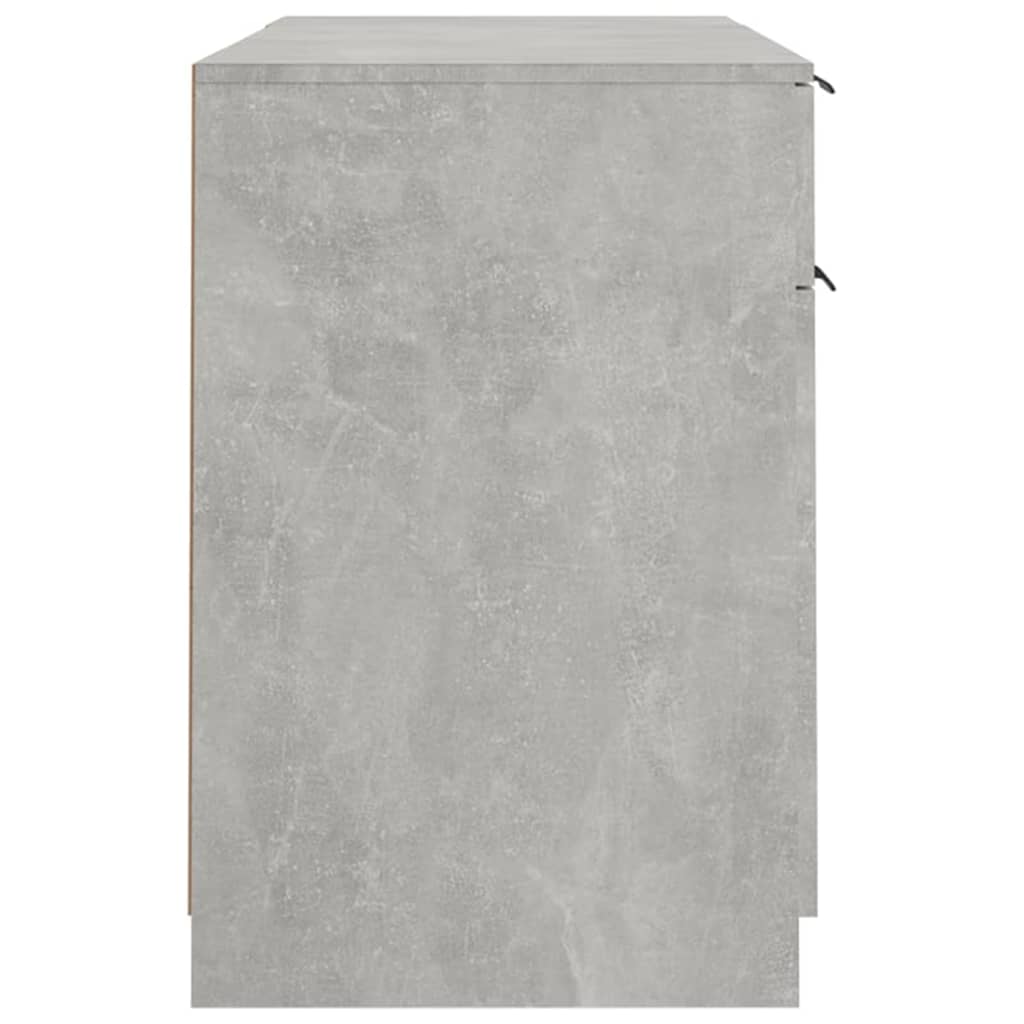 Bureau avec armoire latérale Gris béton Bois d'ingénierie - XIOS