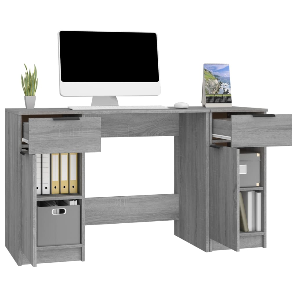 Bureau avec armoire latérale Sonoma gris Bois d'ingénierie - XIOS