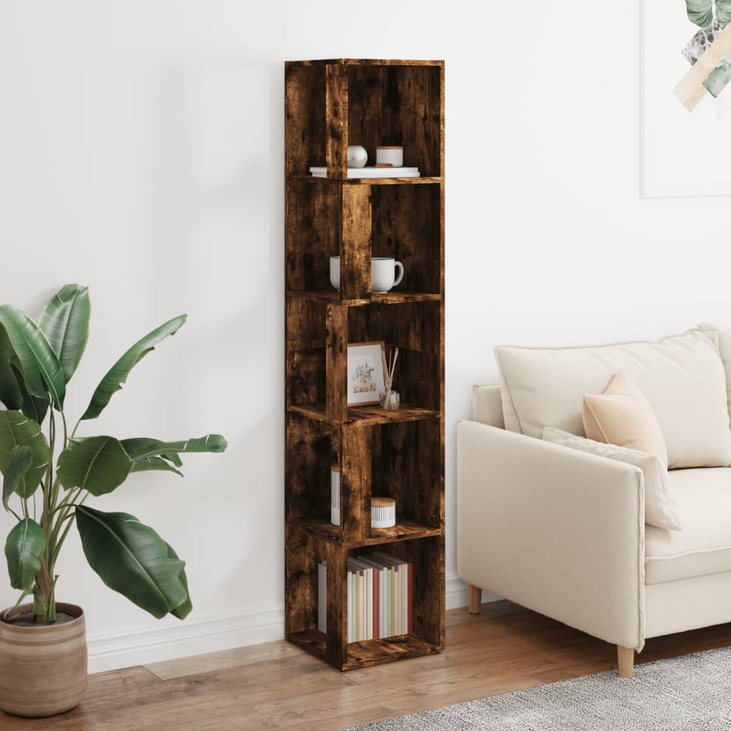 Armoire d'angle Chêne fumé 33x33x164,5 cm Bois d'ingénierie - XIOS