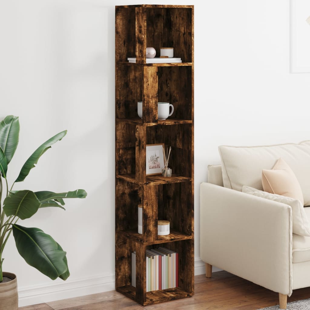 Armoire d'angle Chêne fumé 33x33x164,5 cm Bois d'ingénierie - XIOS