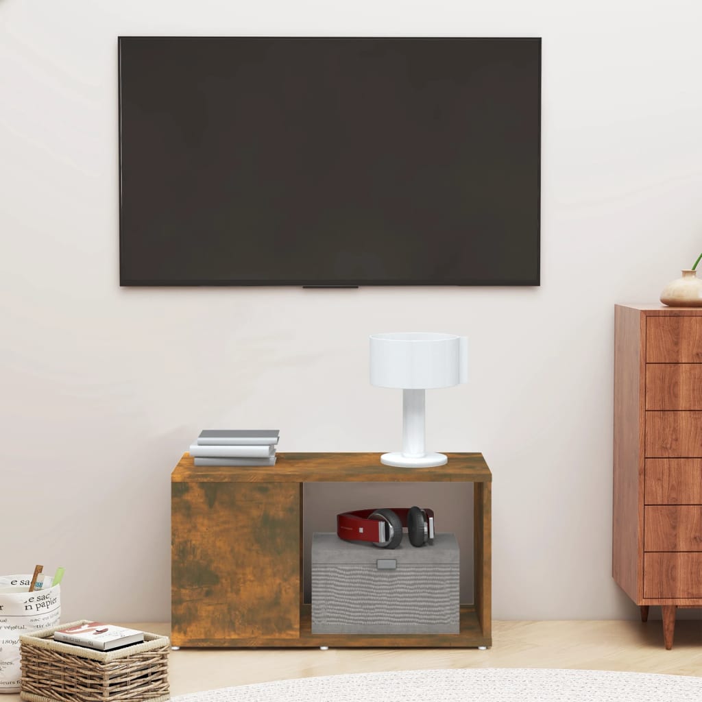 Meuble TV Chêne fumé 60x24x32 cm Bois d'ingénierie - XIOS
