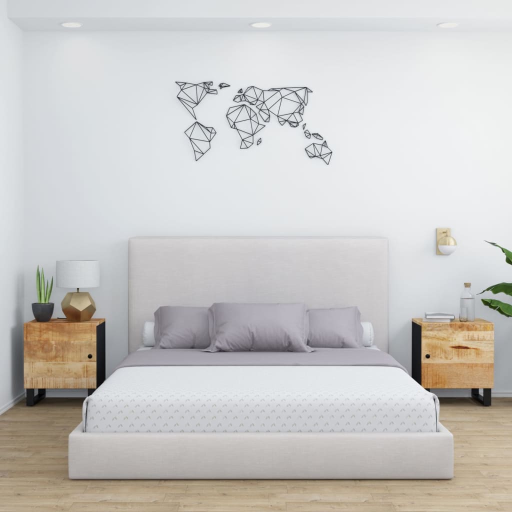 Tables de chevet 2 pcs 40x33x46 cm Bois de manguier solide - XIOS