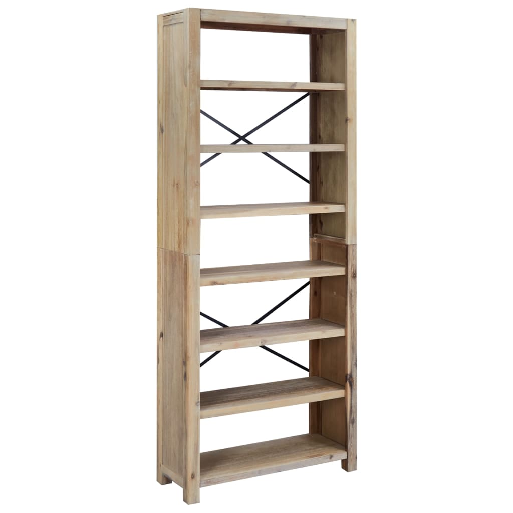 Bibliothèque 7 niveaux 80x30x200 cm Bois solide d'acacia - XIOS