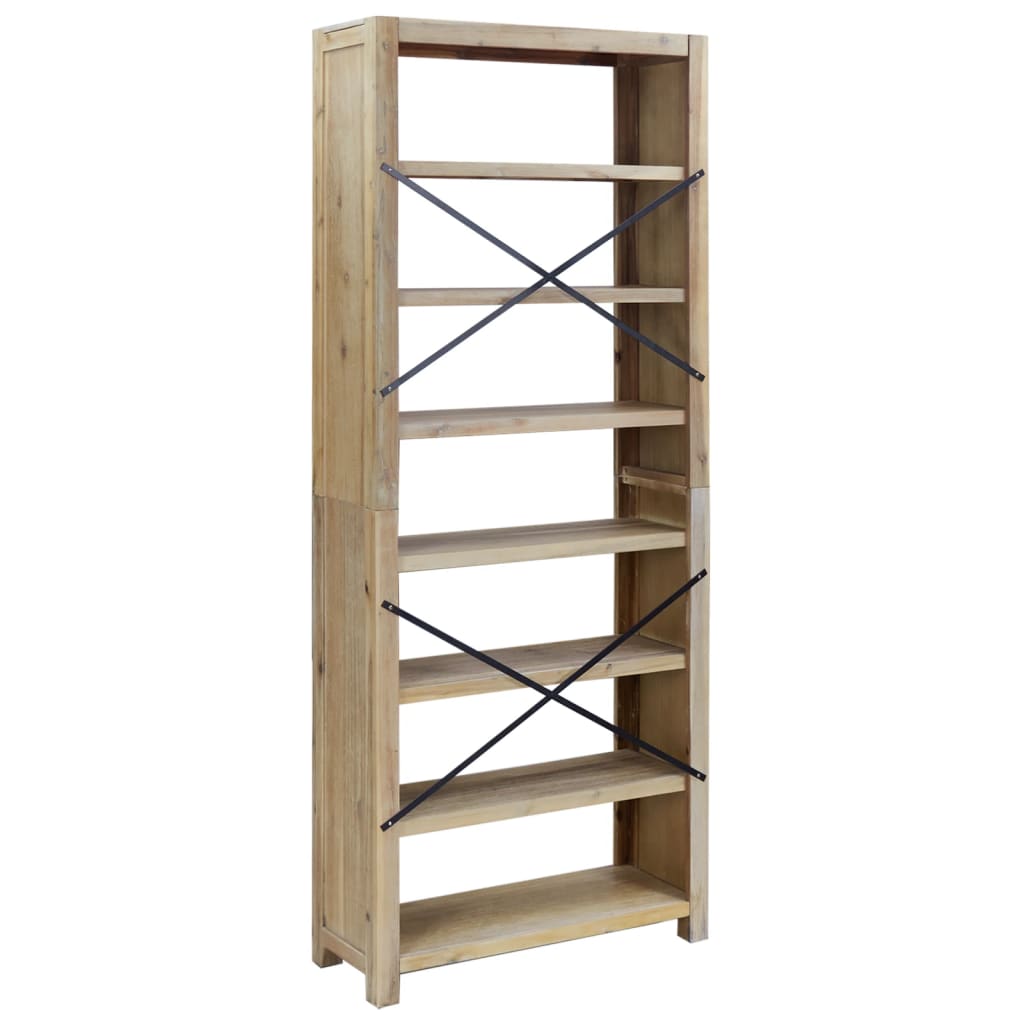 Bibliothèque 7 niveaux 80x30x200 cm Bois solide d'acacia - XIOS