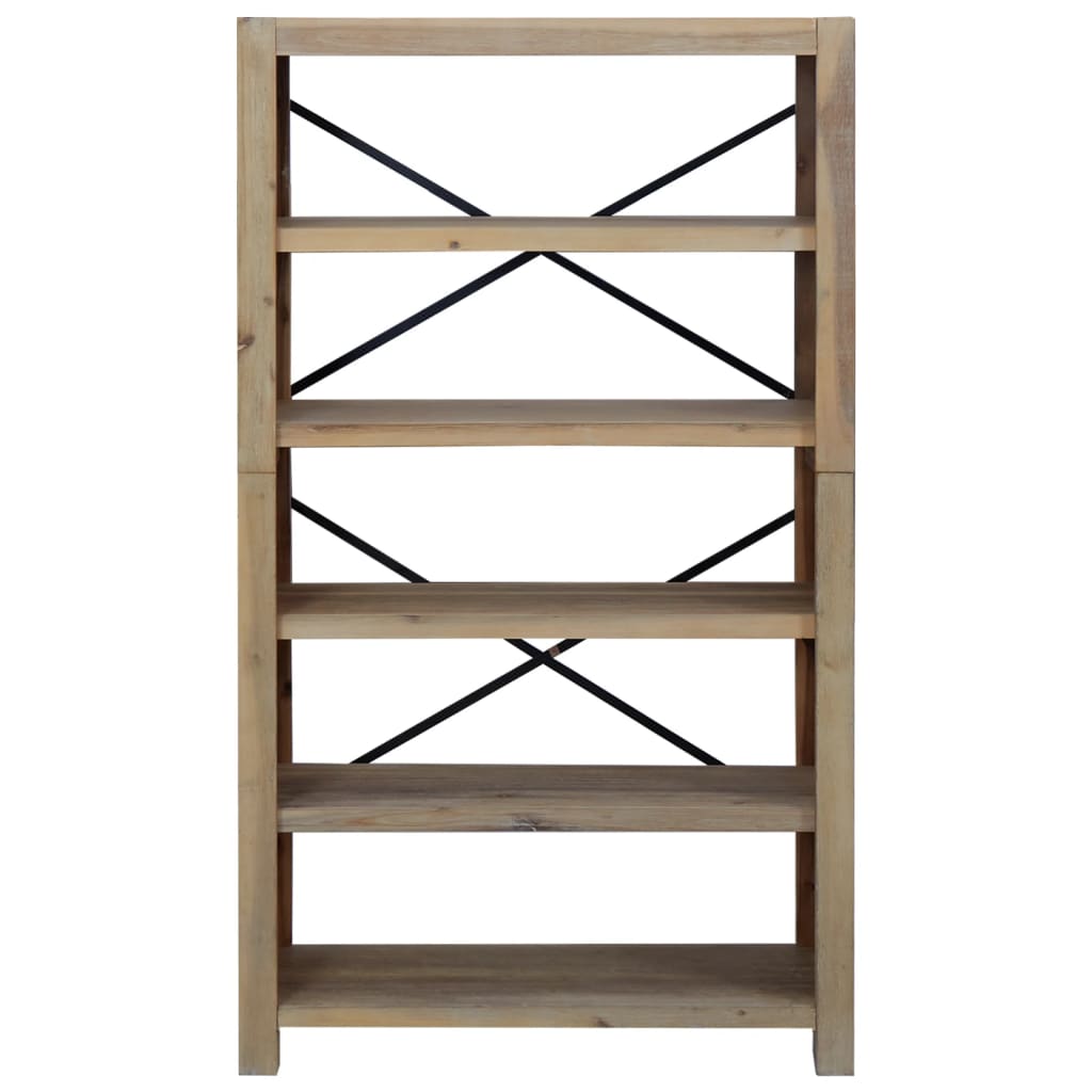 Bibliothèque 5 niveaux 80x30x140 cm Bois solide d'acacia - XIOS