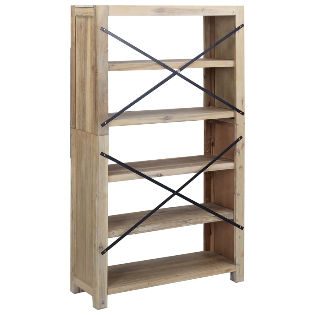 Bibliothèque 5 niveaux 80x30x140 cm Bois solide d'acacia - XIOS