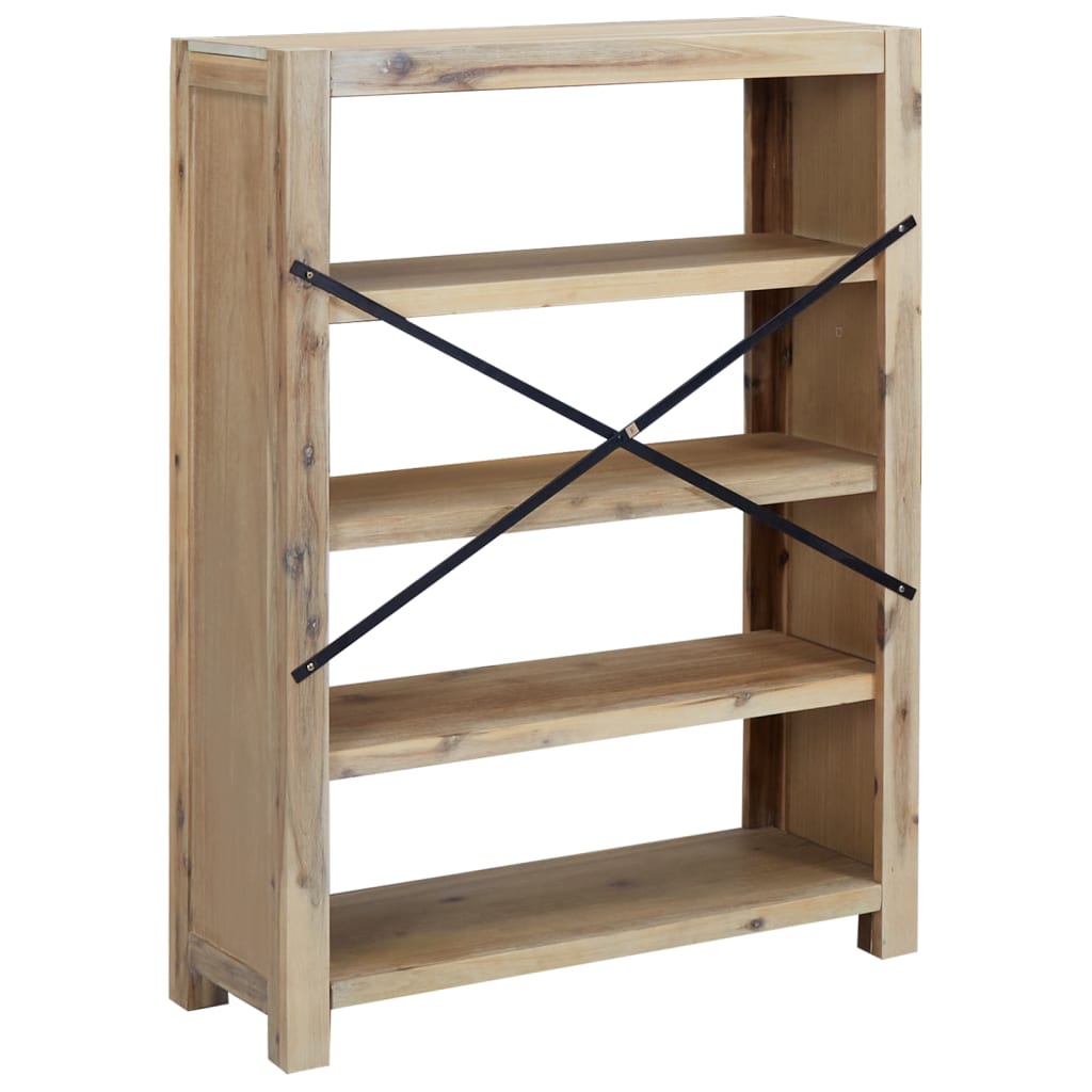 Bibliothèque 4 niveaux 80x30x110 cm Bois solide d'acacia - XIOS