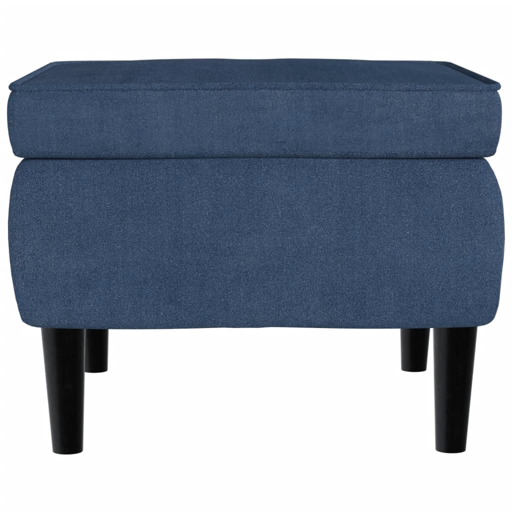 Fauteuil à oreilles avec tabouret bleu velours - XIOS