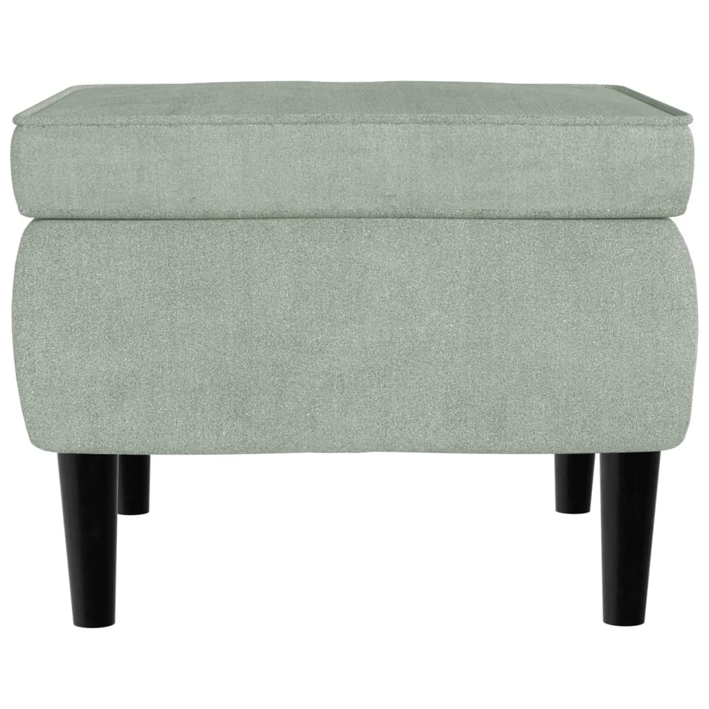 Fauteuil à oreilles avec tabouret gris clair velours - XIOS