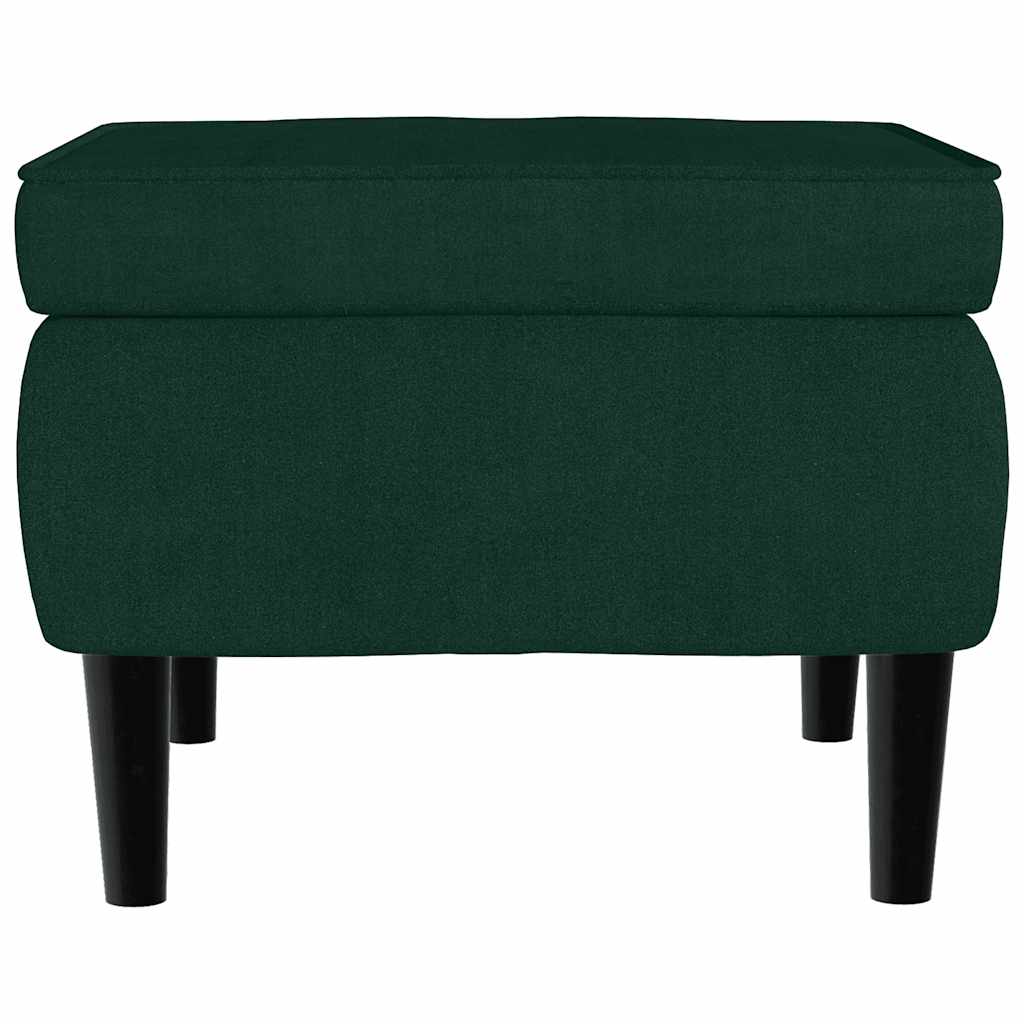 Fauteuil à oreilles avec tabouret vert foncé velours - XIOS