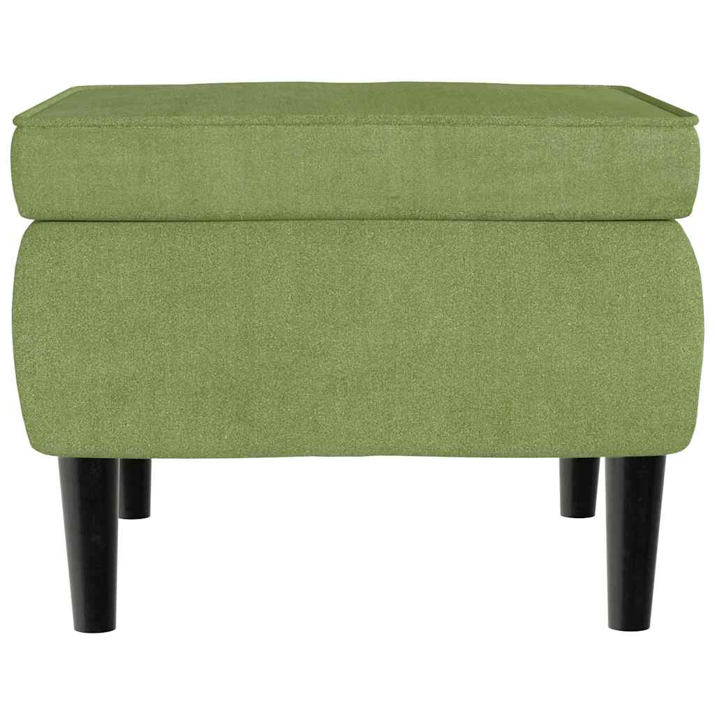 Fauteuil à oreilles avec tabouret vert clair velours