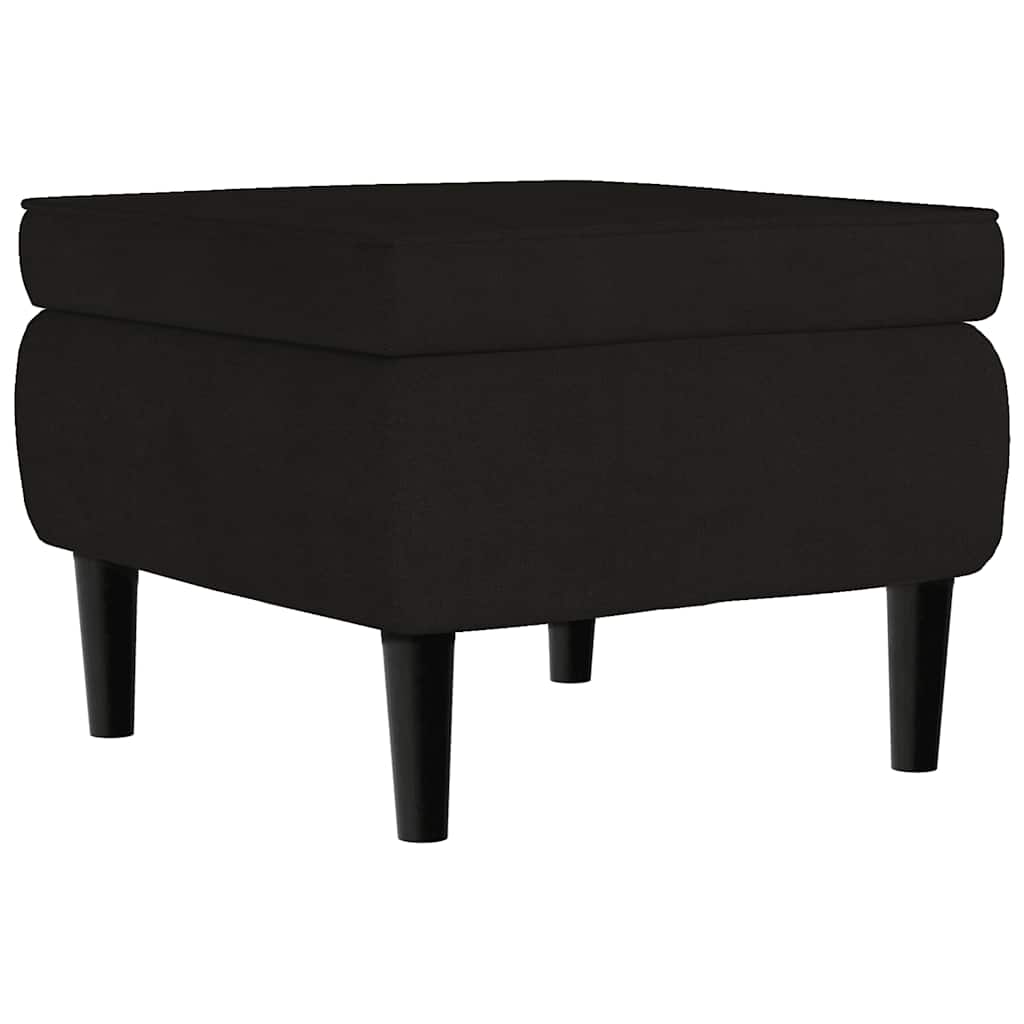 Fauteuil à oreilles avec tabouret noir velours - XIOS