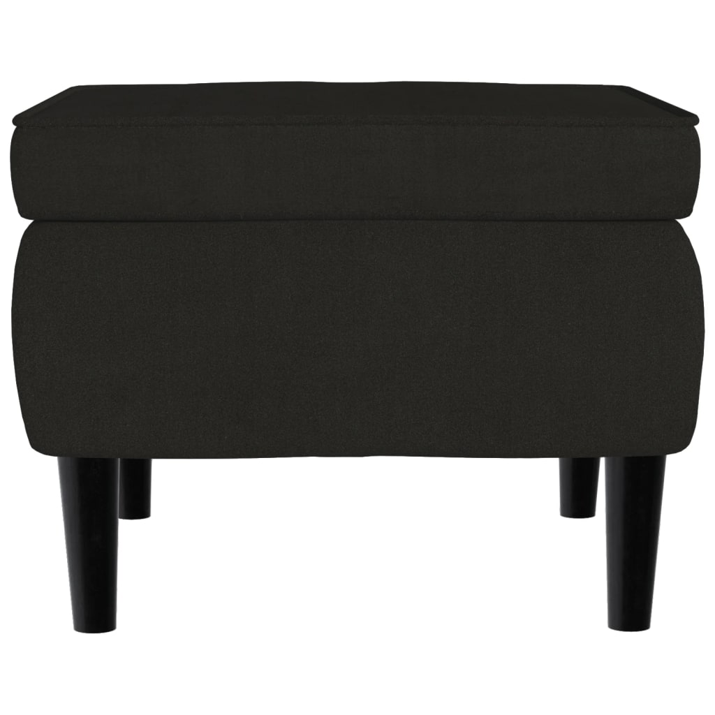 Fauteuil à oreilles avec tabouret noir velours - XIOS
