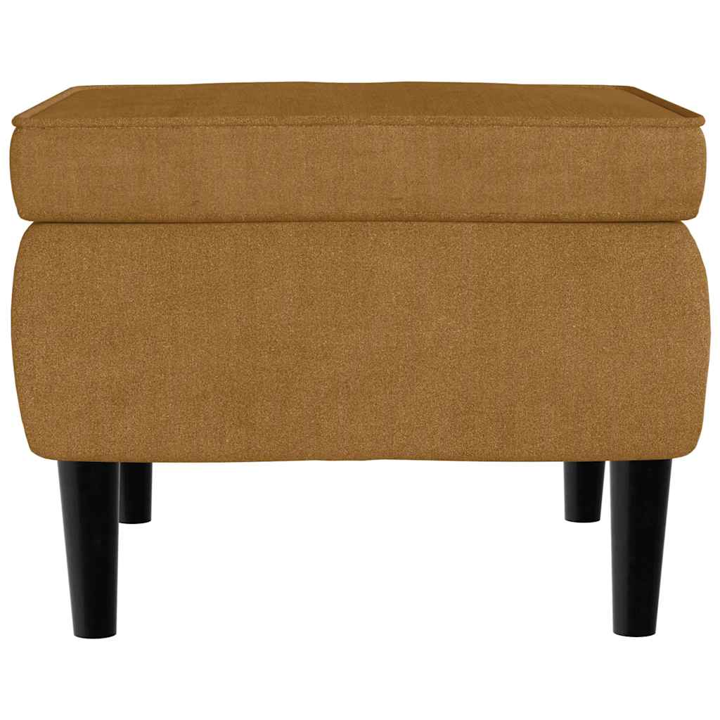 Fauteuil à oreilles avec tabouret marron velours - XIOS