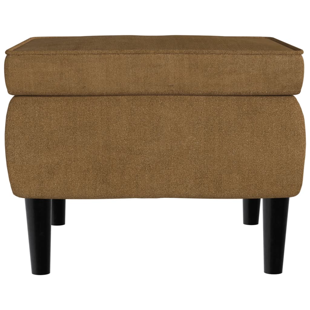 Fauteuil à oreilles avec tabouret marron velours - XIOS