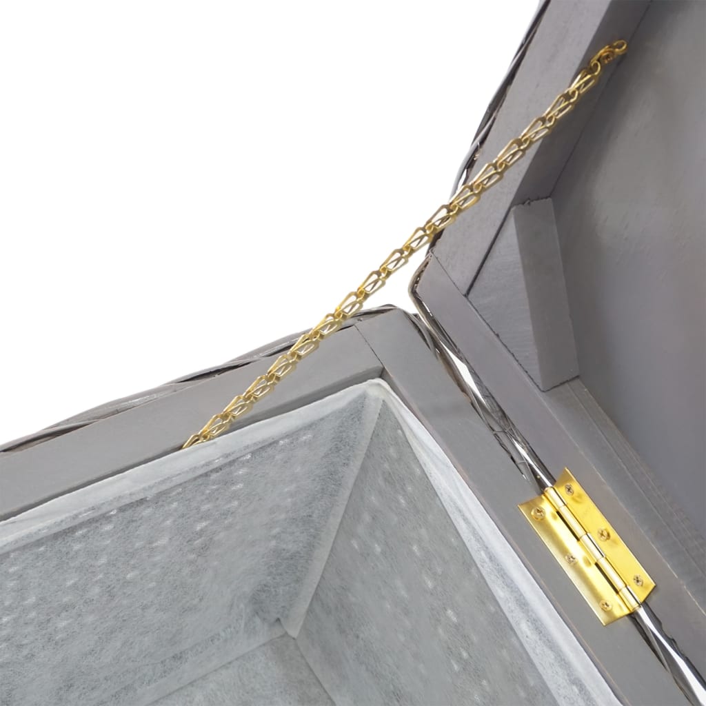 Boîte de rangement Gris 110 cm Rotin kubu naturel et acajou - XIOS