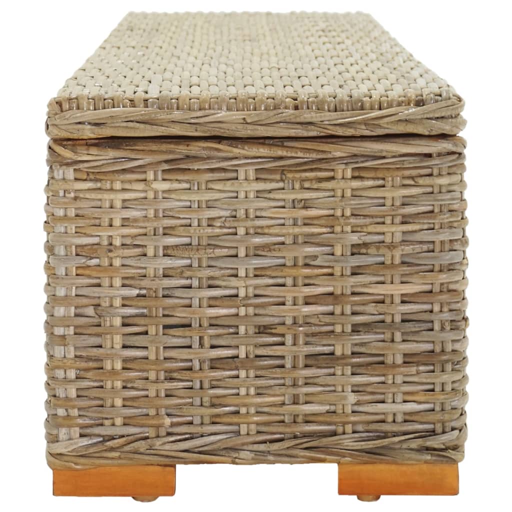 Boîte de rangement 110 cm Rotin kubu naturel et acajou solide - XIOS