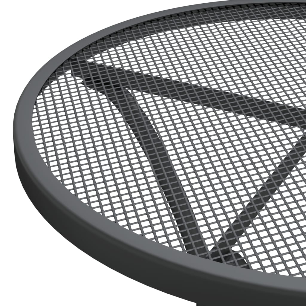 Ensemble à manger de jardin 3 pcs Maille Métal Anthracite