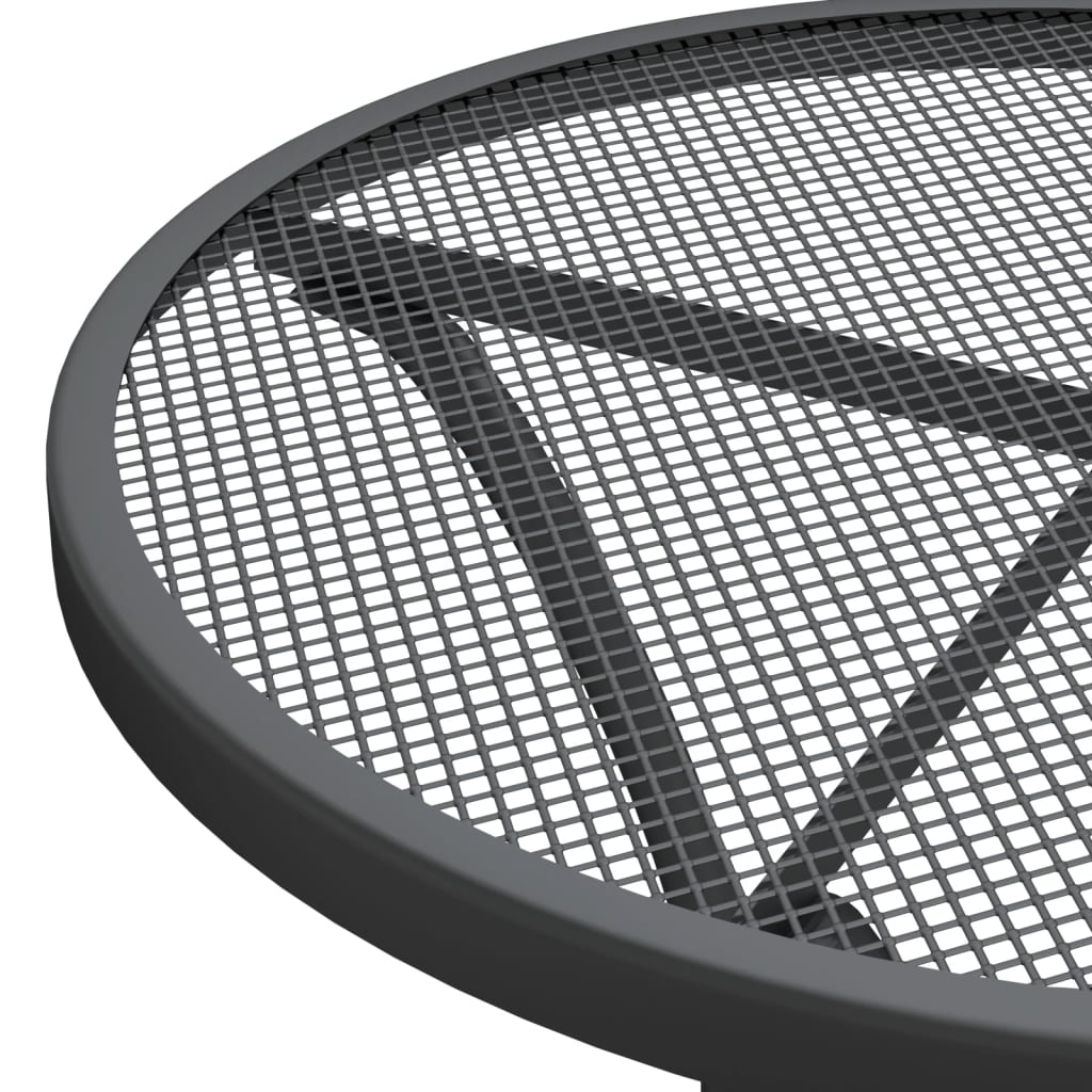 Ensemble à manger de jardin 3 pcs Maille Métal Anthracite