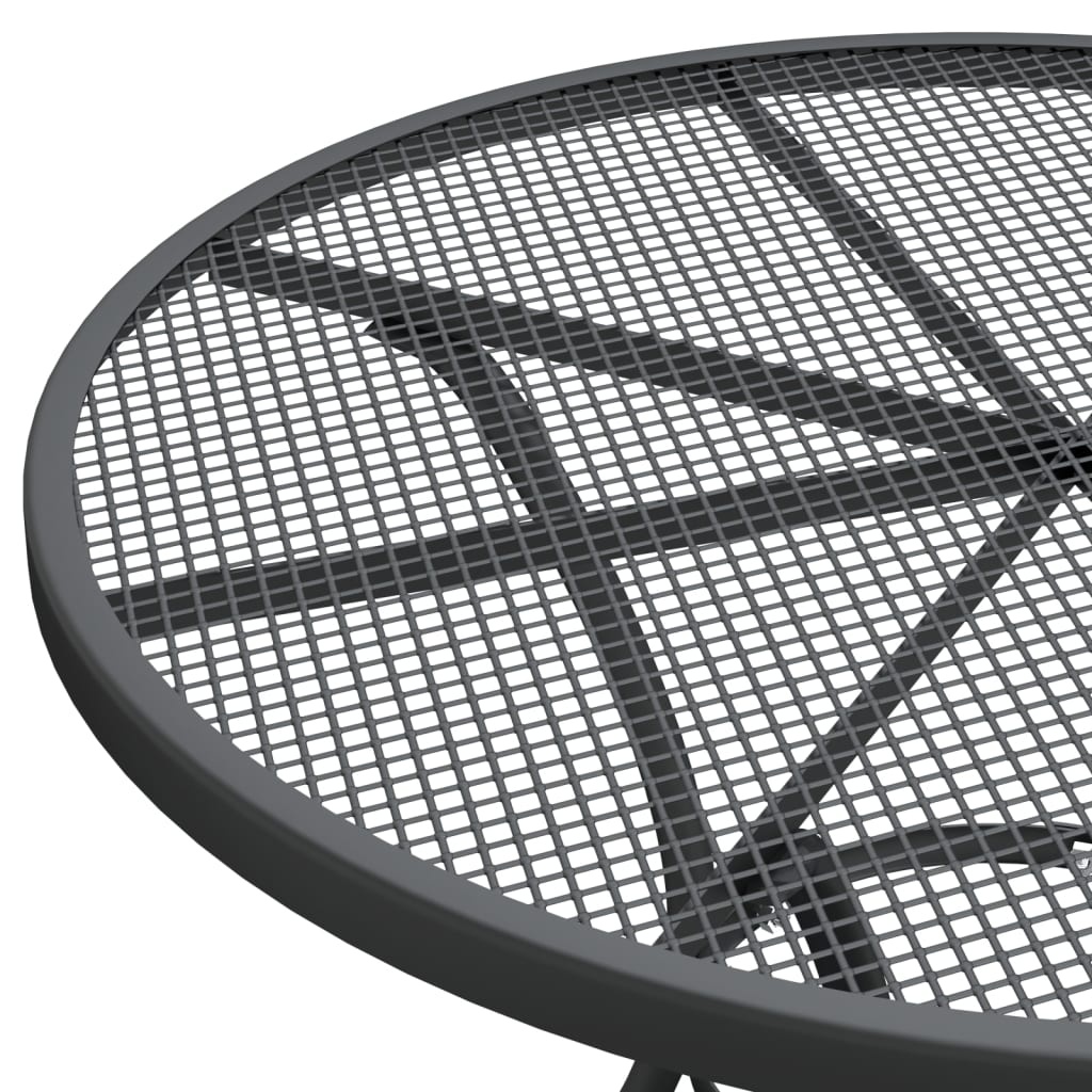 Ensemble à manger de jardin 3 pcs Maille Métal Anthracite