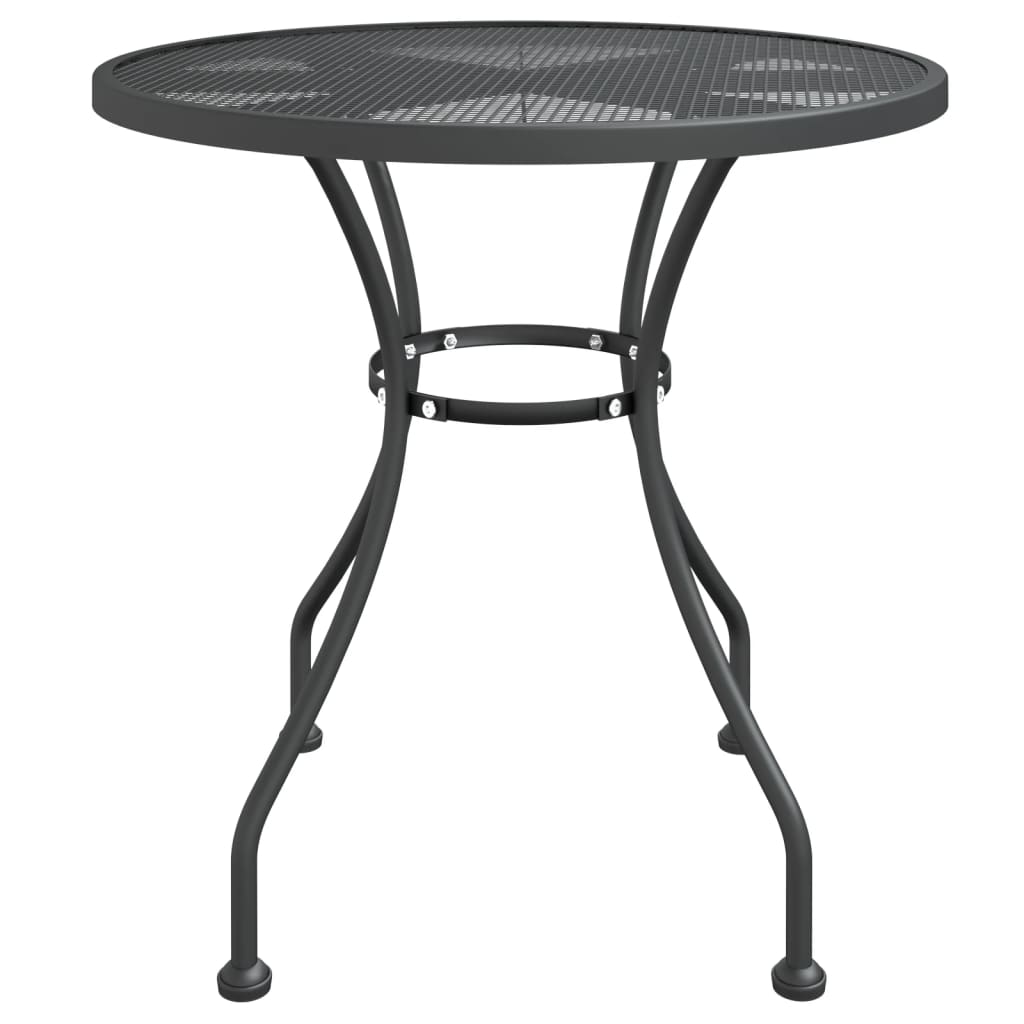 Ensemble à manger de jardin 3 pcs Maille Métal Anthracite