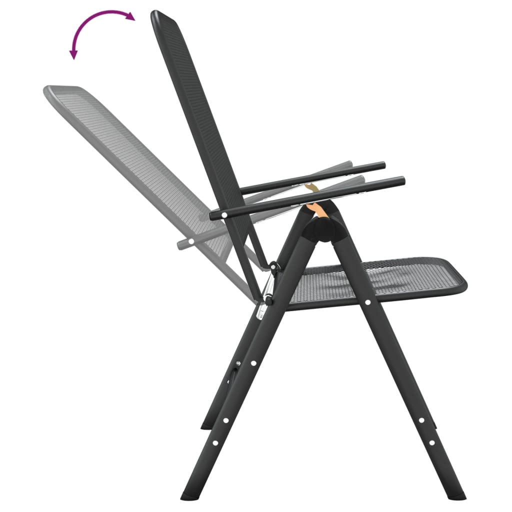 Ensemble à manger de jardin 3 pcs Maille Métal Anthracite