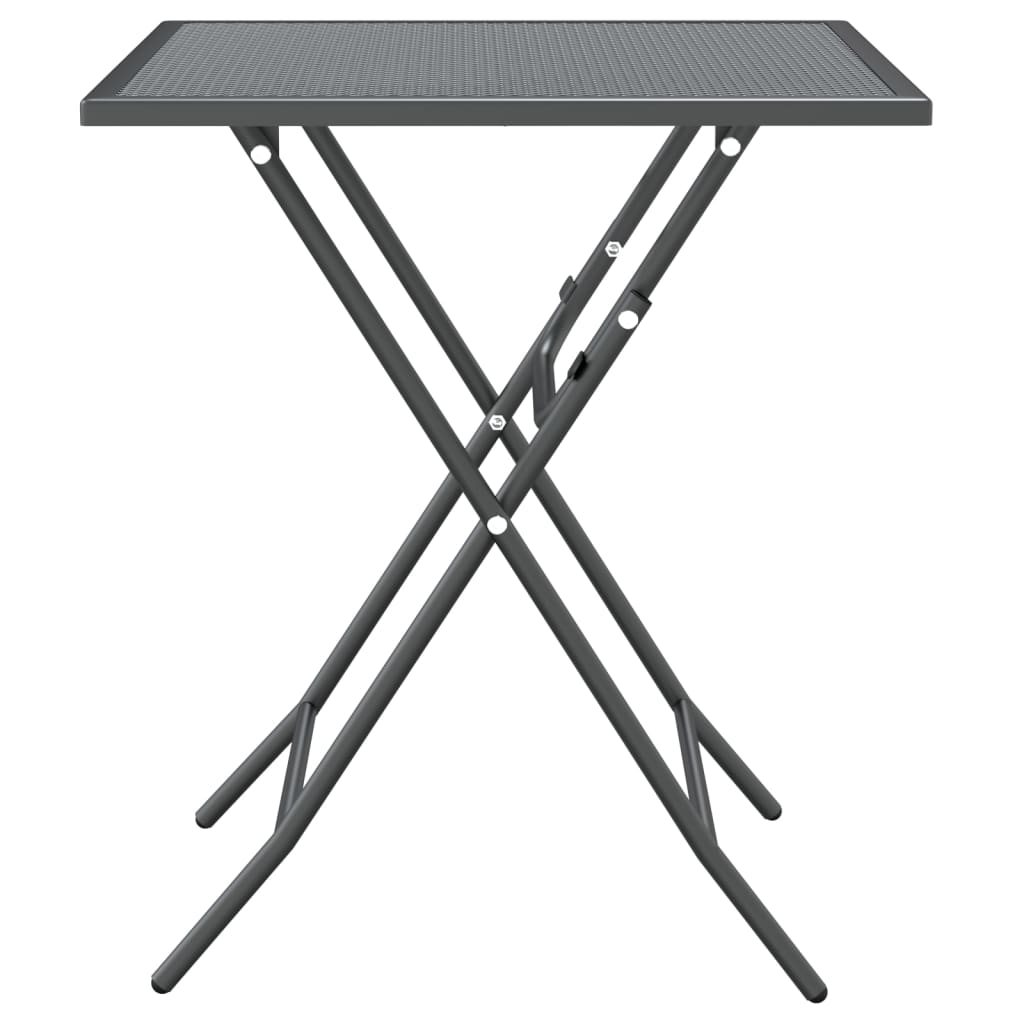 Ensemble à manger de jardin 3 pcs Maille Métal Anthracite