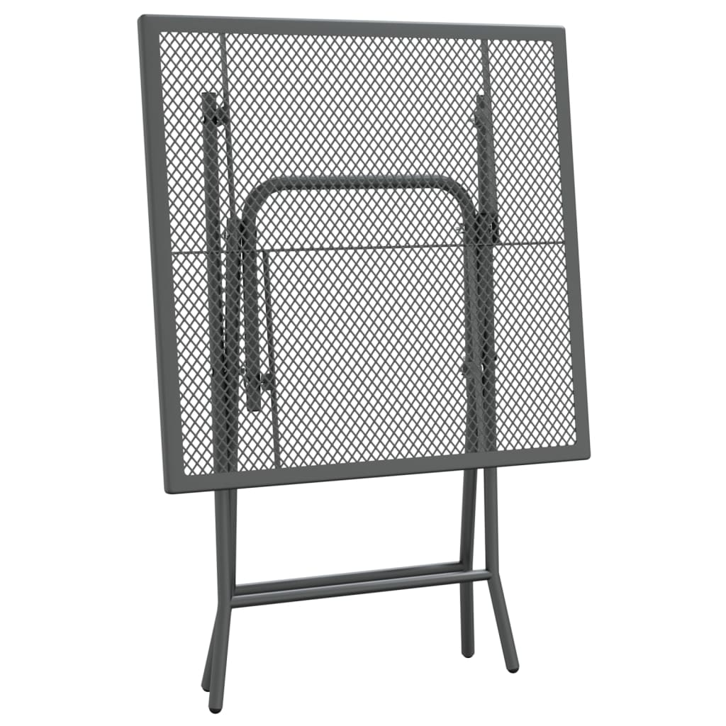 Ensemble à manger de jardin 3 pcs Maille Métal Anthracite