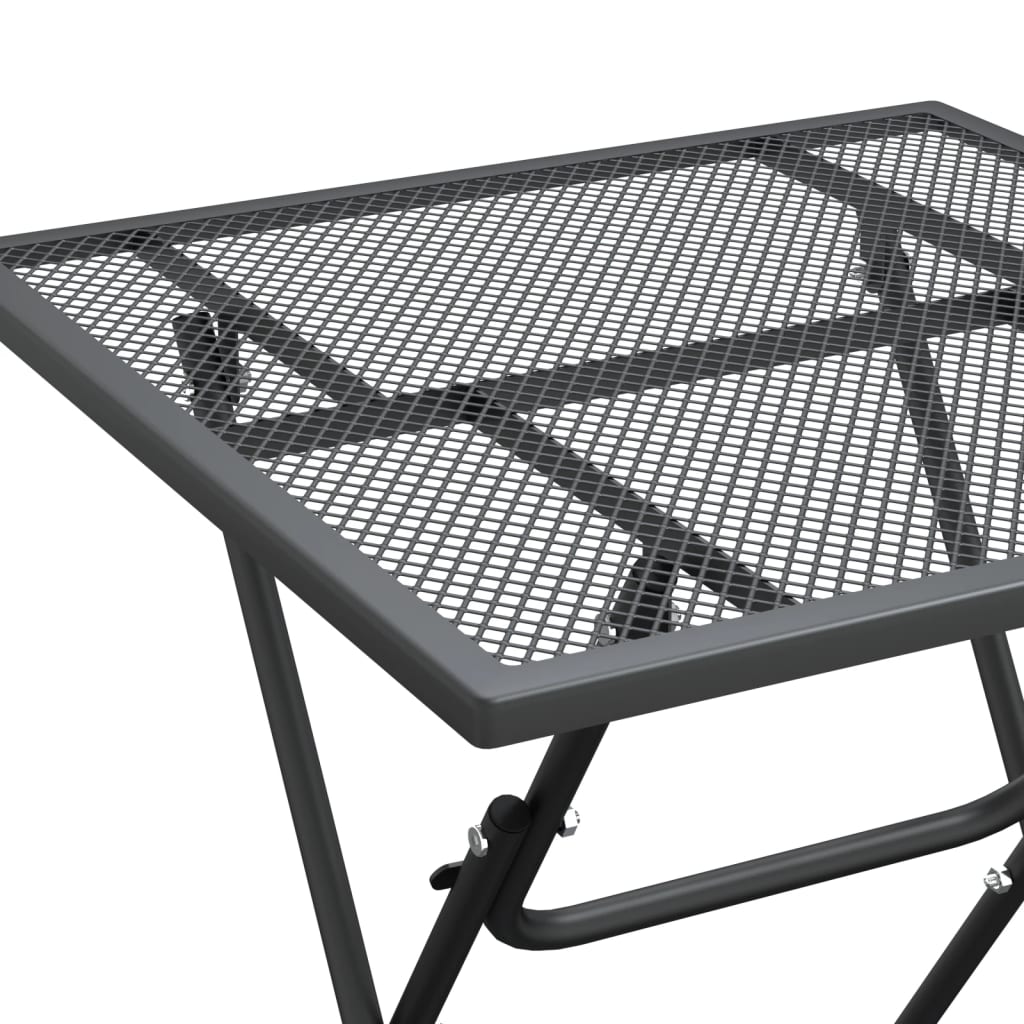 Ensemble à manger de jardin 3 pcs Maille Métal Anthracite
