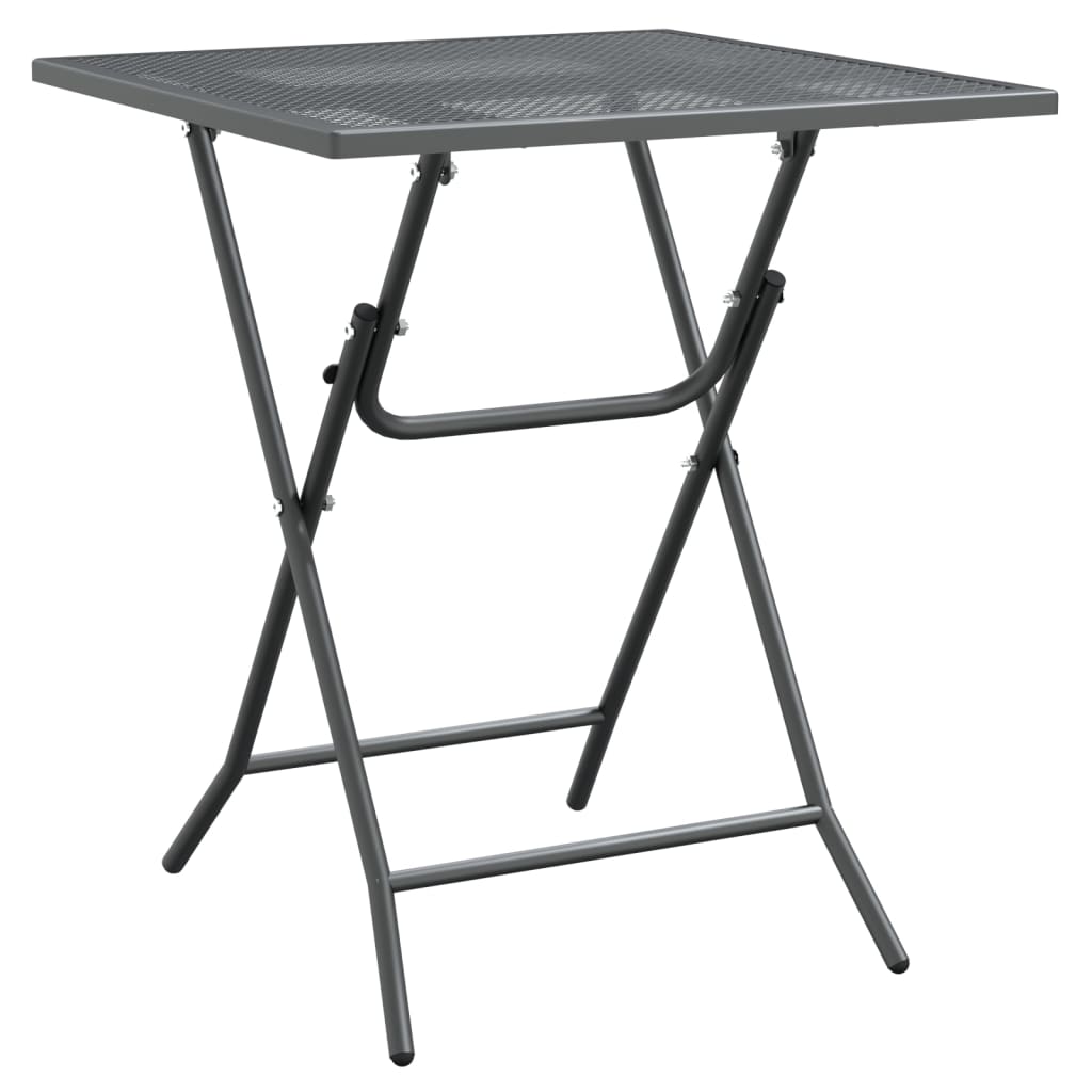 Ensemble à manger de jardin 3 pcs Maille Métal Anthracite