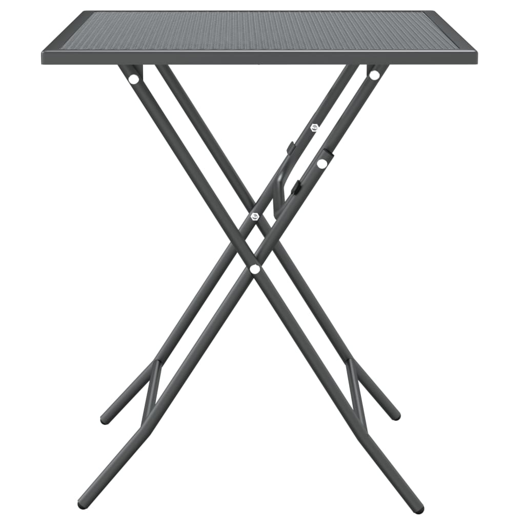Ensemble à manger de jardin 3 pcs Maille Métal Anthracite